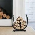 thumbnail image 4 of Industrial Firewood Rack - Matte Black Metal Freestanding U-Shape Log Holder - Compact Fireplace Storage Elevated Fire Wood Caddy, 4 of 7