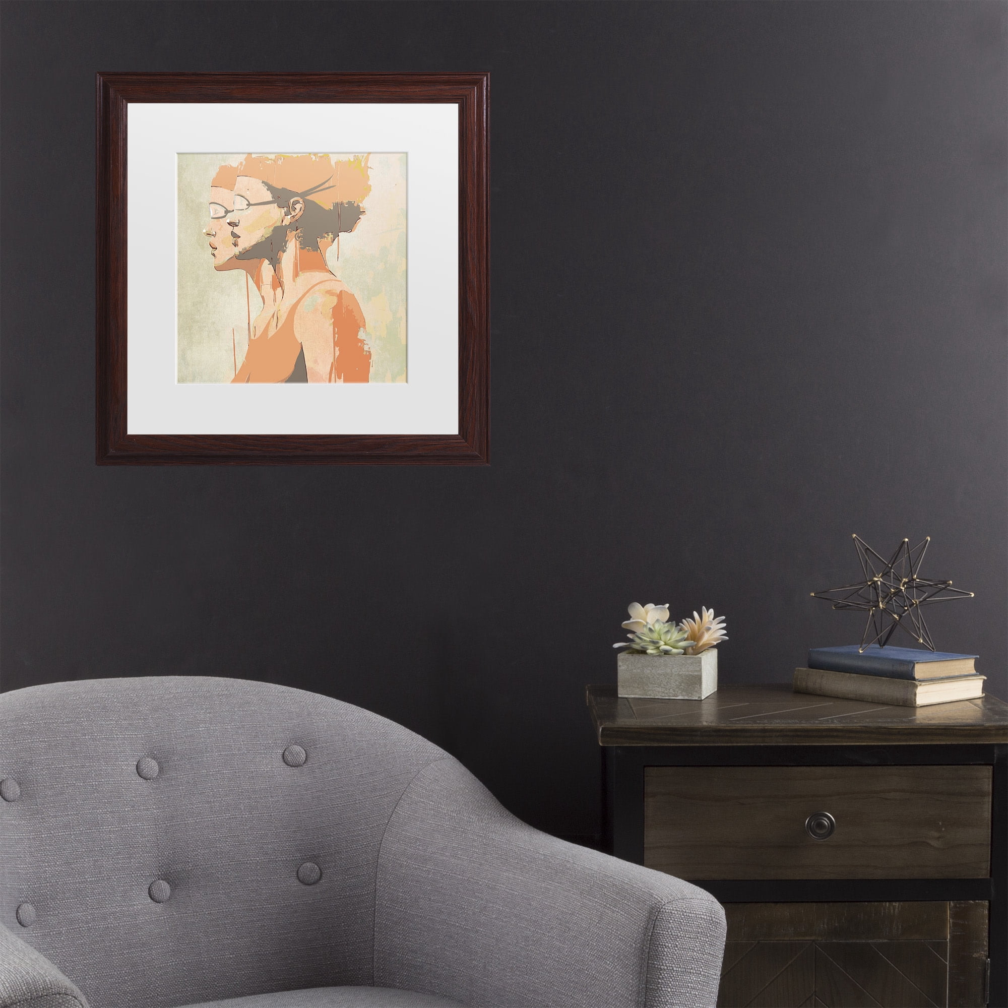 Layla Oz ‘Swimming Twins’ Matted Framed Art  - 16x16