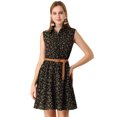 thumbnail image 1 of Vestido sin Mangas Allegra K Floral Negro Naranja L, 1 of 6
