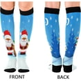 thumbnail image 2 of GZHJMY Merry Christmas Cute Santa Compression Socks for Women Men, Knee High Stockings for Athletic Sports,Running,Travel (20-30mmHg), 2 of 7