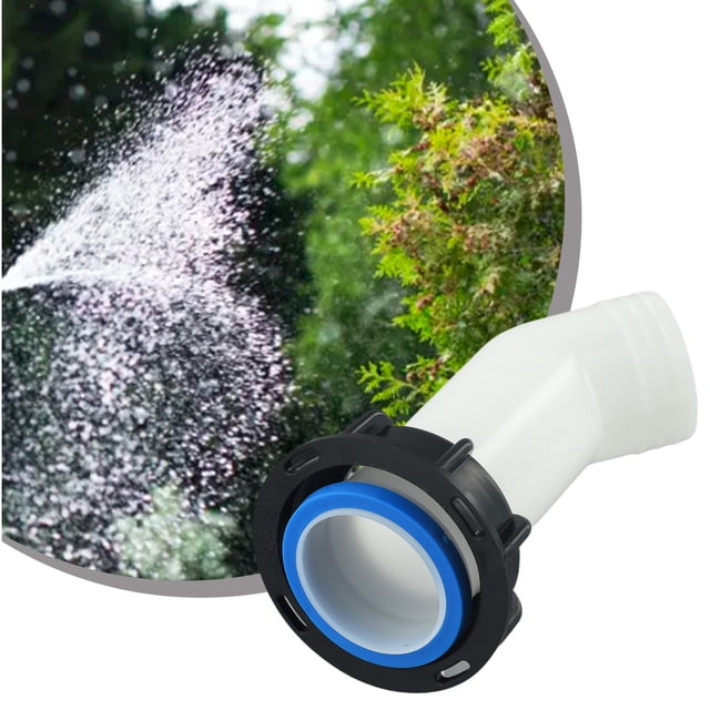 MYG for IBC Water Tank Extension Drain Spout Hose 2 Inch Connector Valve Fitting Cap for 1000L Containers Garden Irrigation Rainwater Collection System
