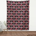 thumbnail image 4 of Ambesonne Mexican Fabric by the Yard Upholstery, Sugar Skulls Flowers Hands, 5 Yards, Pink Jade Green and Apricot, 4 of 5
