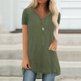 thumbnail image 2 of Aviva Women Fashion Plus Size Print V Neck Short Sleeved Long T-shirt Blouse, 2 of 4