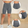 thumbnail image 4 of Stephy Women's Yoga Leggings Stretch High Waist Gym Workout Shorts Legging Joggers Sport Athletic Short Tights Pants, Gray, XL, 4 of 9
