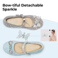 thumbnail image 5 of PATPAT Girls Mary Jane Dress Shoes Glitter Sequins Rhinestones Bow Low Heel Princess Shoes with Butterfly Hair Clips, 5 of 8