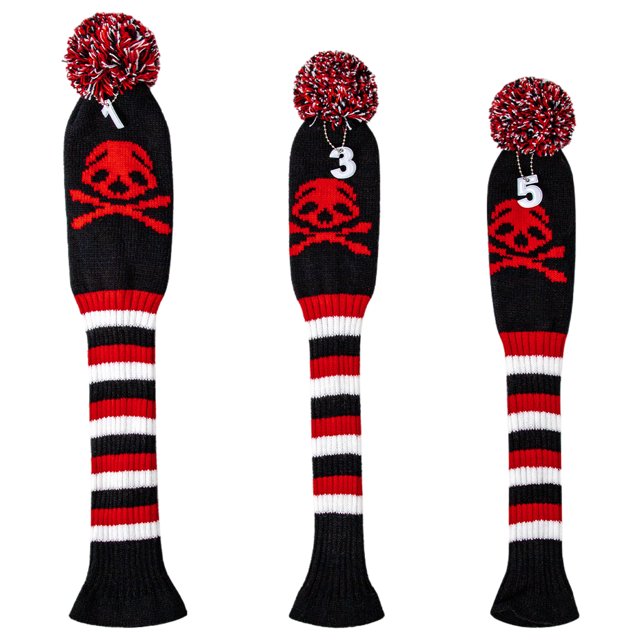 3pcs Golf Wood Headcover Durable Skull Pattern Driver Proteger Las Piezas de La Guardia Sunnimix Cubierta de la cabeza del palo de golf