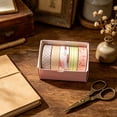 thumbnail image 5 of 5 Roll Washi Tape Set for Planner and Journal, Decorative Paper Craft Tape with Repeat Pattern, Tear by Hand for Scrapbook, Gift Wrap and DIY Card, 5 of 6
