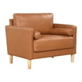 thumbnail image 5 of Lifestyle Solutions Lorelei Oversized Chair, Caramel Faux Leather, 5 of 6