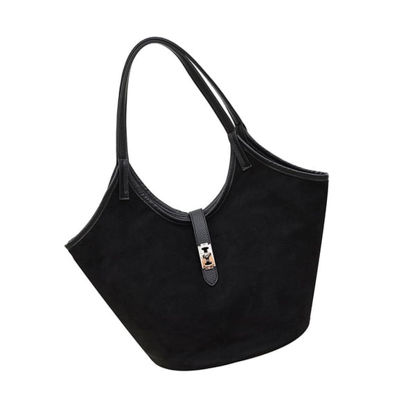 Giaone Elegant Faux Suedes Bucket Bag Women's Fashion Underarm Handbag Purse