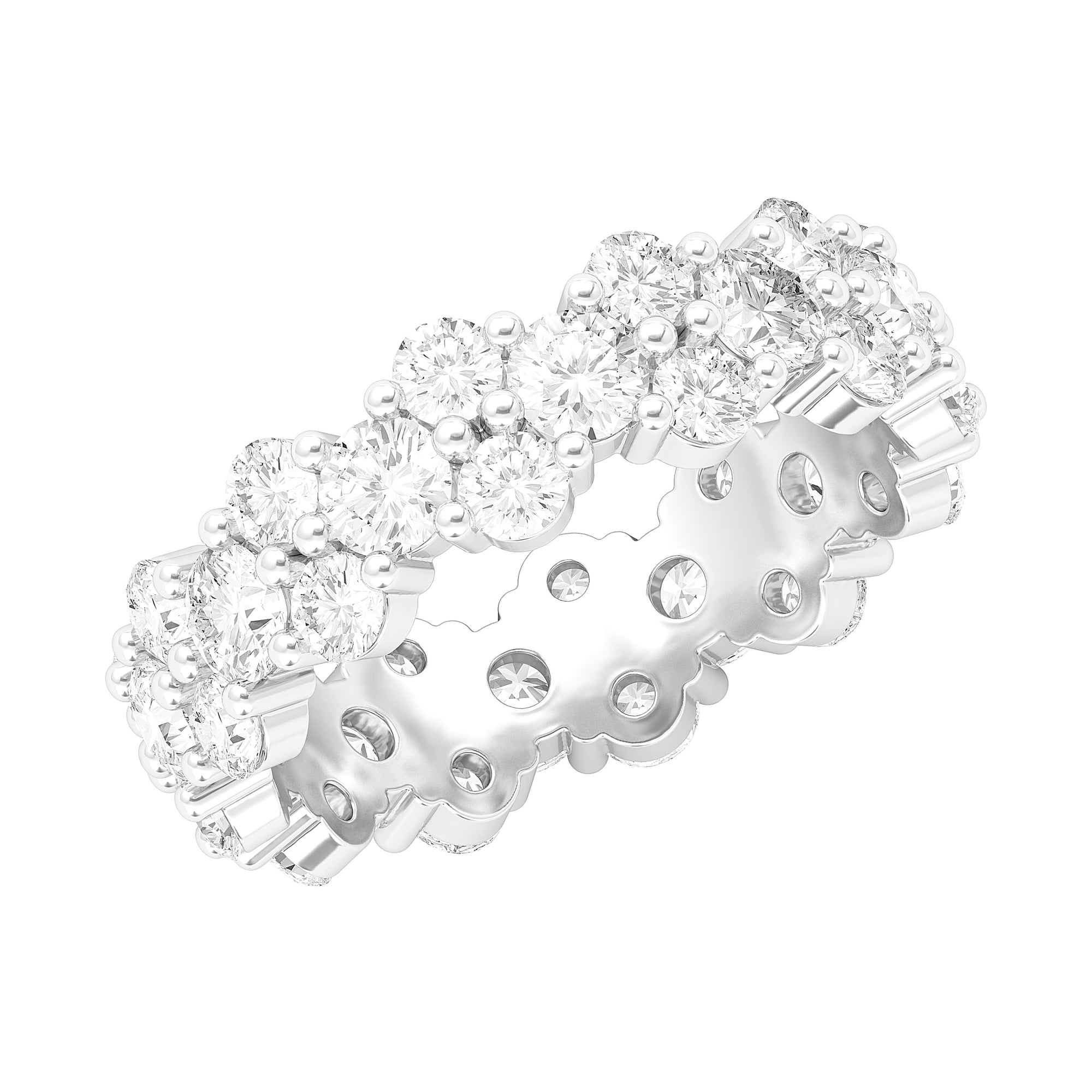 Sterling Silver Full Eternity Garland Ring Cluster with Simulated Diamond Wedding Ring For Women (6)