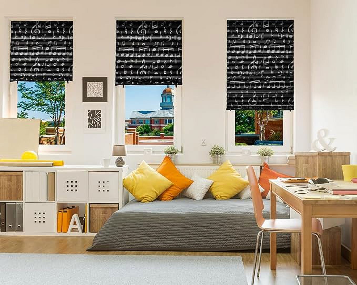Redi Shade No Tools Original Blackout Pleated Paper Shade Music, 36" W x 72" L, 4 Pack