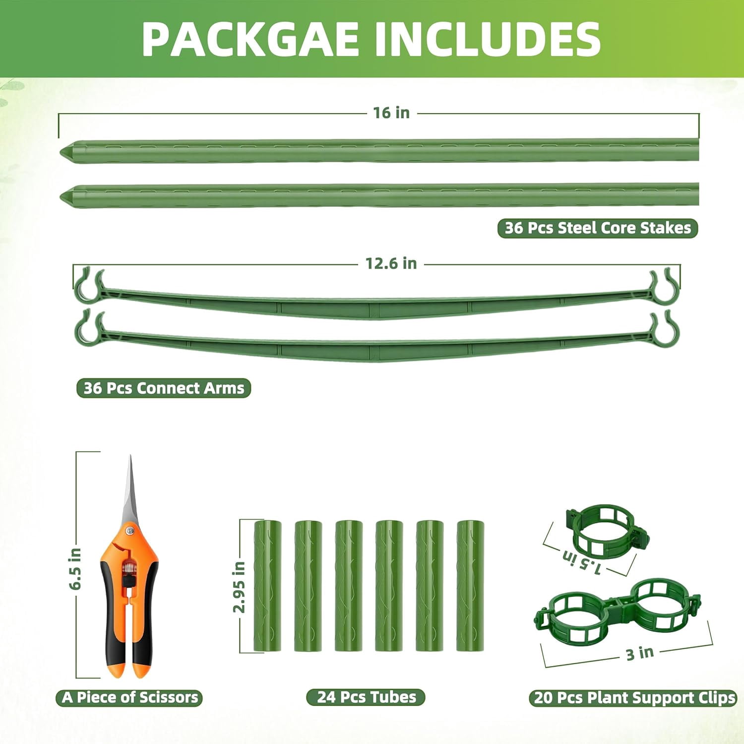 6-Pack Tomato Cage for Garden Plant Support 48 INCH Garden Stakes Adjustable Tomato Cage for Climbing Plants Pots Vegetables Flowers Fruits (6, 48 Inches)