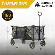 Gorilla Carts Collapsible Folding Wagon Cart - 7 cu ft, 150 lb Capacity - Gray
