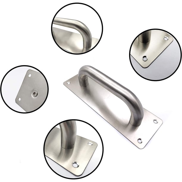 Tirador Corredizo De Acero Inoxidable Para Puertas - Ideal Para Baños, Armarios Y Puertas De Exterior - 200x65mm (Ovalado)