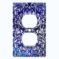 thumbnail image 3 of Metal Light Switch Plate Cover Elegant Blue Gray Damask DAM049, 3 of 16