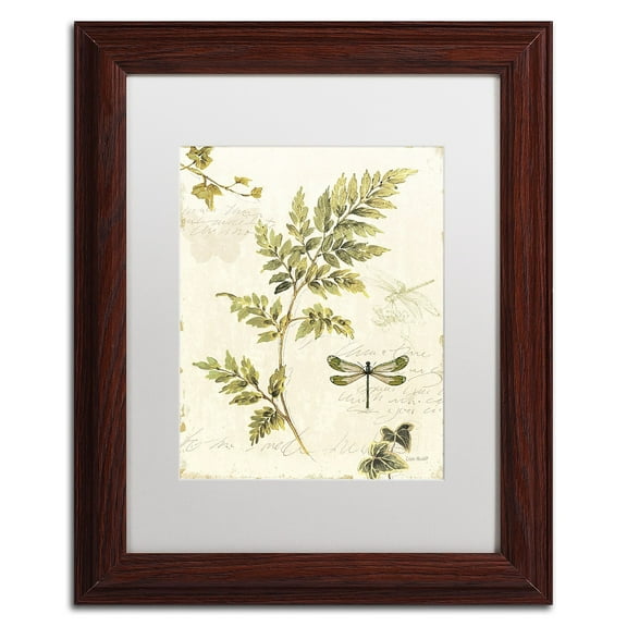 Trademark Fine Art "Ivies and Ferns III" Canvas Art by Lisa Audit, White Matte, Wood Frame