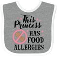 thumbnail image 3 of Inktastic This Princess Has Food Allergies with Peanut Girls Baby Bib, 3 of 4
