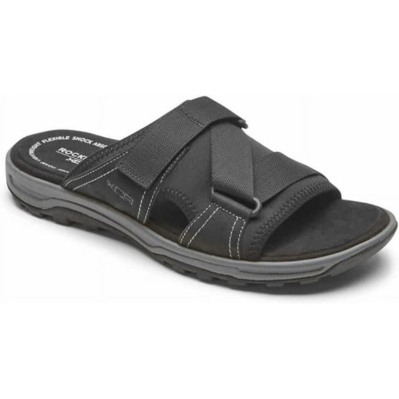 Rockport Trail Technique Hook and Loop Slide II Men's Black Sandals 7.5M