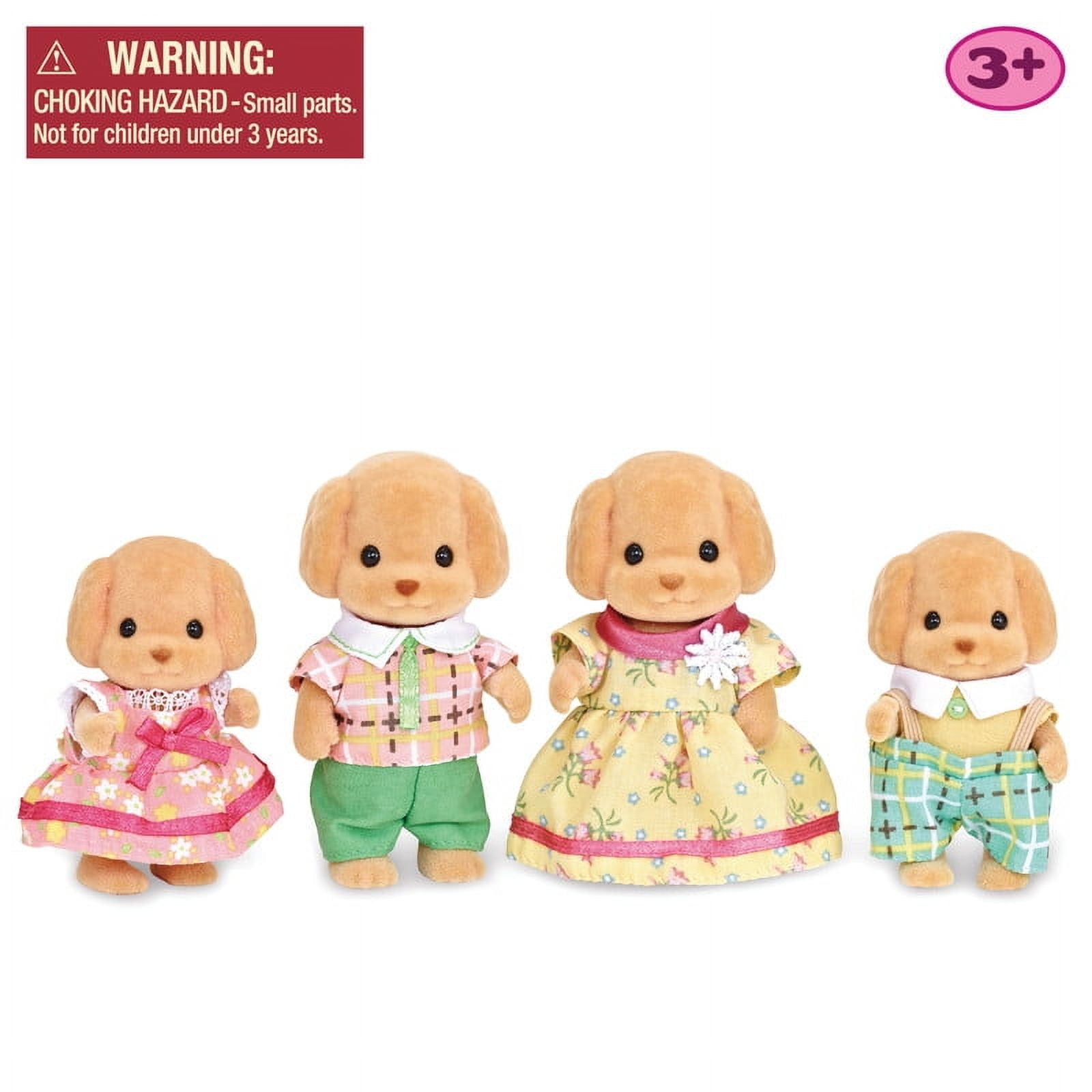 Calico Critters Toy Poodle Family, Set of 4 Collectible Doll Figures