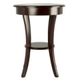 thumbnail image 3 of Winsome Wood Cassie Round Accent Table with Glass Top, Cappuccino Finish, 3 of 5