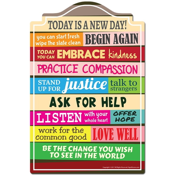 Today Is A New Day Decal | Indoor/Outdoor | Funny Home Decor for Garages, Living Rooms, Bedroom, Offices | SignMission personalized gift