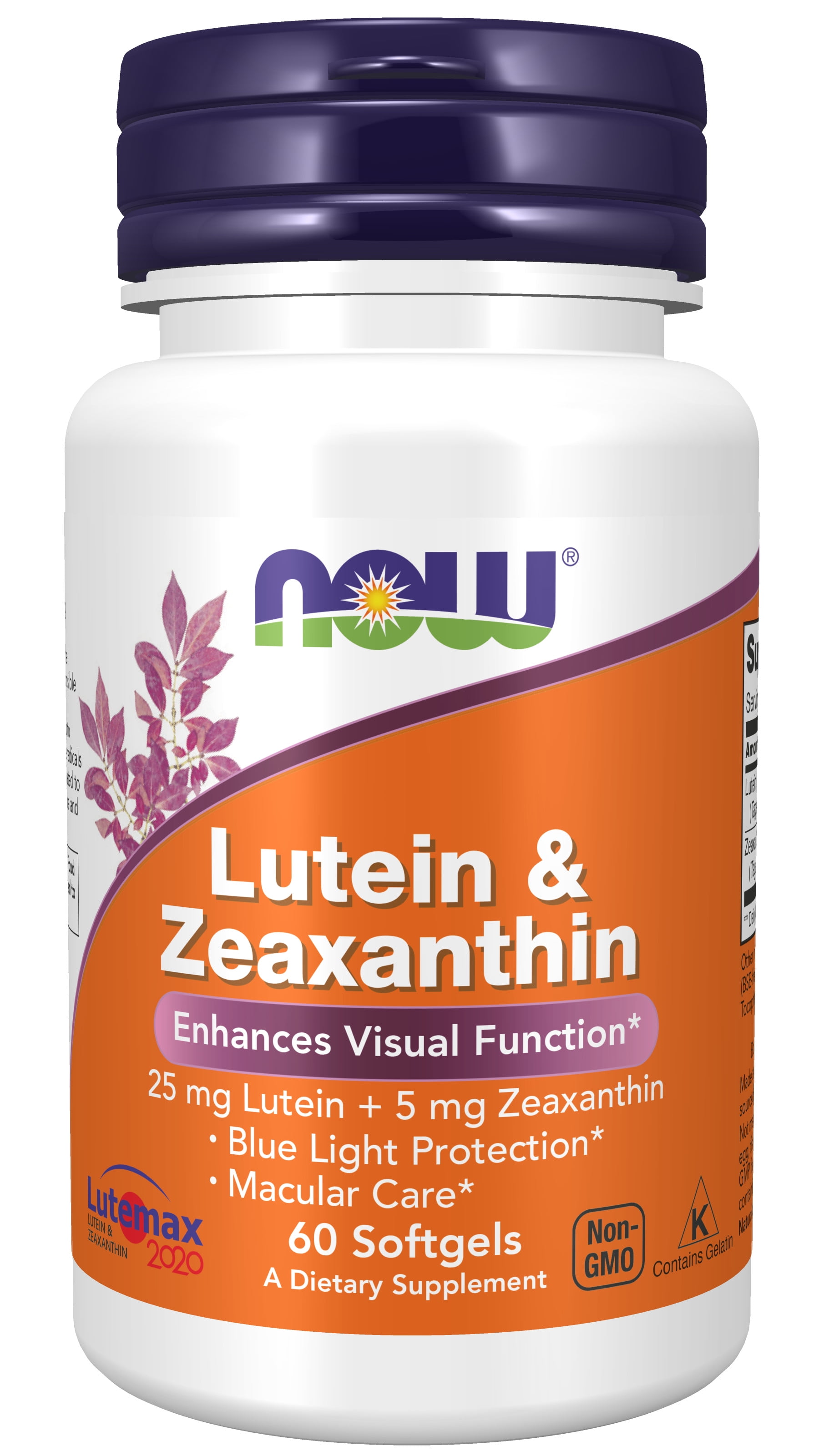 NOW Supplements, Lutein & Zeaxanthin with 25 mg Lutein and 5 mg