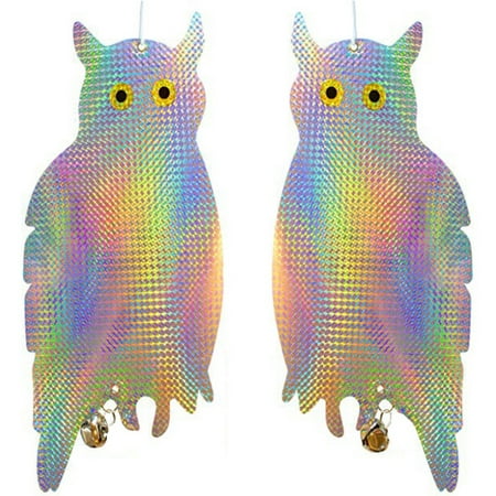Tinymills 2PCS Owl Bird Repellent Control Scare Device Holographic Reflective