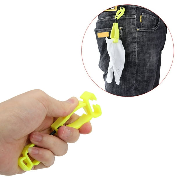 At-1 Guante de Trabajo, Sujetador Con Clip para Colgar Abrazadera de Trabajo de Seguridad de PlásTico Clip Antipérdida Negro