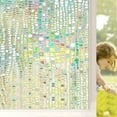 thumbnail image 5 of Hiroekza Rainbow Window Privacy Film Decorative Window Sticker 45 x 200 cm / 18 x 79 Inch 3D Static Stained Glass Cling Tint for Home Heat Insulationl Non-Adhesive, 5 of 6