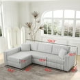 thumbnail image 4 of Miekor 106.3" Soft L-shaped 4-Person Sofa. Comfortable & Stylish. Matches Bedroom & Living Room. Light gray. Modern plush furniture. Modular design for versatility. L-shape offers unique style a 0011, 4 of 12