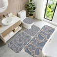 thumbnail image 5 of Paisley and Floral Beige Pattern Bathroom Rug Set 4 Piece,Includes Contour,Lid Cover,Bath Mat,Non-Slip Extra Soft Absorbent Washable, 5 of 5