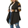 thumbnail image 4 of GRACE & GRANDEUR Women's Plus Size Cardigan Stripe Lightweight Sweater Outerwear 4X Dark Coffee, 4 of 7