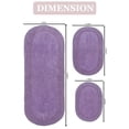 thumbnail image 4 of Home Weavers Double Ruffle Collection 100% Cotton Non-Slip Bathroom Rug Set Machine Washable Bathroom Rug-17"x24", Bath Rug- 21"x34", Runner- 21"x54", Purple Color 3 Piece Bath Rug set, 4 of 9