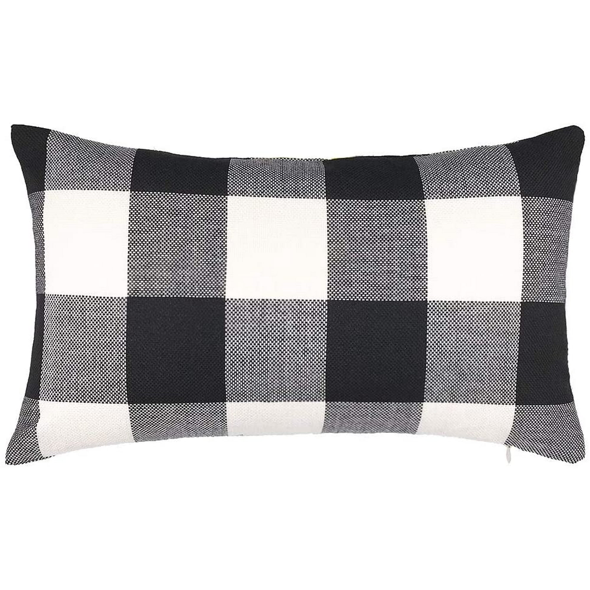 12 x 20 Inch Black and White Buffalo Check Plaids Lumbar Throw Pillow Case Cushion Cover Retro Farmhouse Decoration for Couch Sofa Bed Walmart