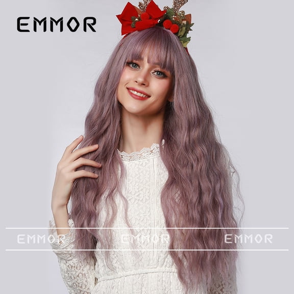Women's Wigs Various Styles and Colors Internet Celebrity Style Long Curly Hair Wavy Bangs Full Head Wig European and American Style Wig