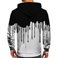 thumbnail image 4 of Men's Loose Fit Hoodie with Watercolor Print, Casual Long Sleeve Pullover Sweatshirt, Soft Brushed Fleece for Streetwear, Winter Comfort, Christmas Holiday Season,Black,L, 4 of 6