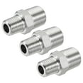 thumbnail image 6 of Uxcell 3/8x1/4 BSPT Male Thread Stainless Steel Hex Reducer Pipe Fitting 3 Count, 6 of 6