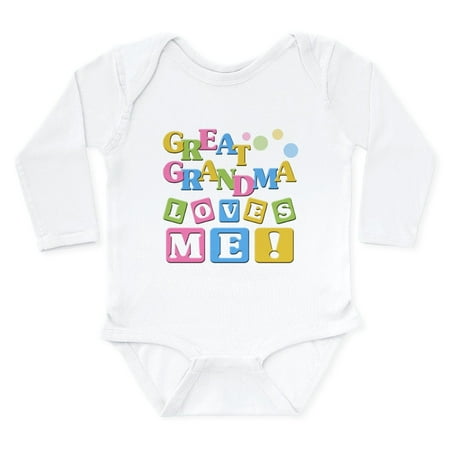 

CafePress - Great Grandma Loves Me Body Suit - Long Sleeve Cotton Baby Bodysuit