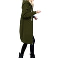thumbnail image 5 of Plus Size Solid Color Casual Thicken Hooded Women Zip Up Long Sweater Coat, 5 of 7
