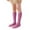 Hot Pink, variant on Girls Solid Knee High Socks Pastel Purple Ribbed Elastic Knit Soft Stretch Calf Socks for School Uniform, Campus Events, Weekend Outings, Recital Daily Wear