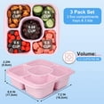 thumbnail image 2 of Caperci 3 Pack Lunchable Snack Containers -660ml 5 Compartment Lunchable Containers with Dividers, Dishwasher Safe, New Virgin PP Translucent Lid+ Solid-Colored Box Body (Light Color)​, 2 of 7