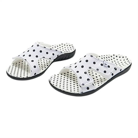 

Women s Summer Slipper Sandals Hook & Loop Upper Open Toes Slip-on Shoes 41 White