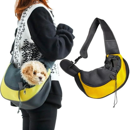 Hgudesign Pet Dog Sling Carrier Puppy Pet Slings Bag for Small Dogs s Satchel Carriers Mesh Hand Free with Adjustable Strap Doggie Crossbody for Outdoor Travel (Green  Small <5 lbs)