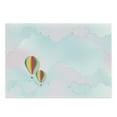 thumbnail image 1 of Hot Air Balloon Cutting Board, Fire Balloons on Dreamy Cotton Candy Look Clouds Sky Gradient Tones Print, Decorative Tempered Glass Cutting and Serving Board, in 3 Sizes, by Ambesonne, 1 of 2