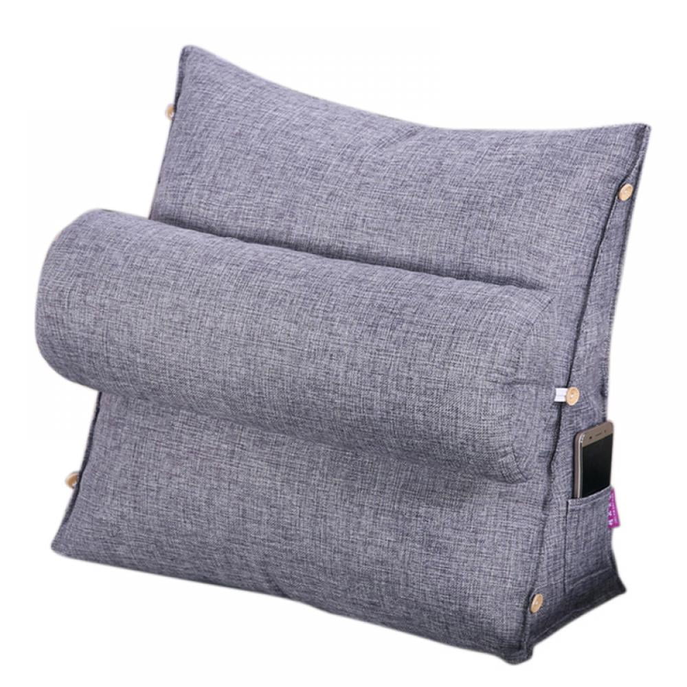 YURRO Lumbar Back Support Cushion for Sofa,Waterproof PU Leather Backrest  Pillow for Bed/TV/Sofa,Waist Support Reading Pillow with Removable Cover  and