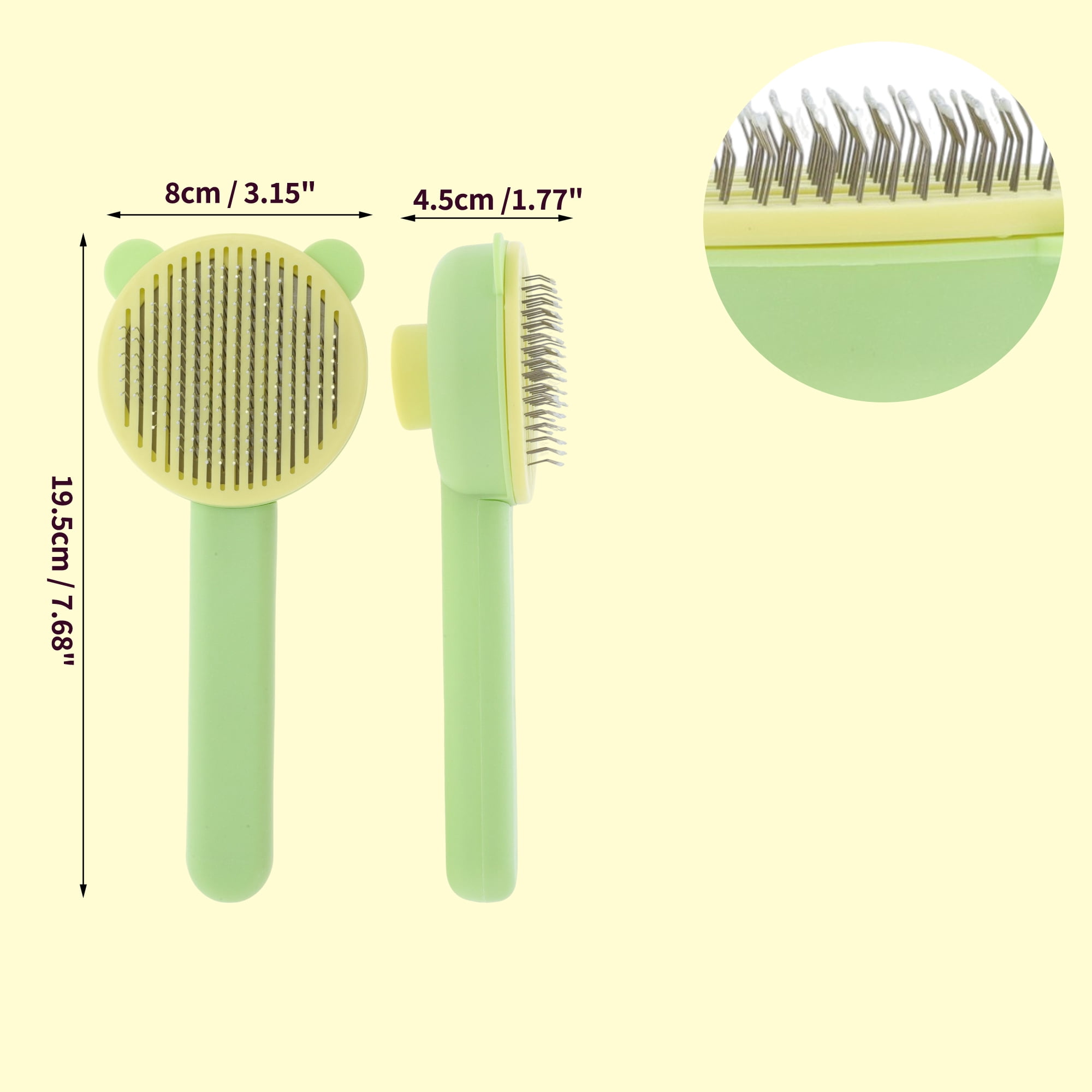 Unique Bargains Grooming Pet Brush for Cats and Dogs 1Pc Yellow Green 7.68 in