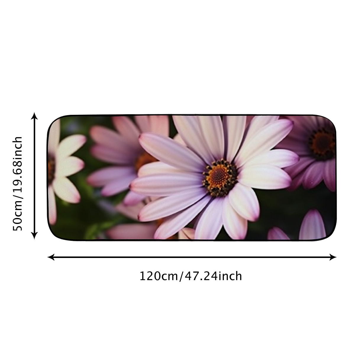 Qinduosi Decorative Door Mat, Door Mat with Non-Slip Rubber Backing, Cleaning, Traps Dirt, for Entry, Patio, Garage - Purple Flowers Flowers Pink Flowers 19.68*47.24 in