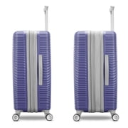 American Tourister Color Waves Medium Checked Expandable Luggage Suitcase with Spinner Wheels, Dusk Purple