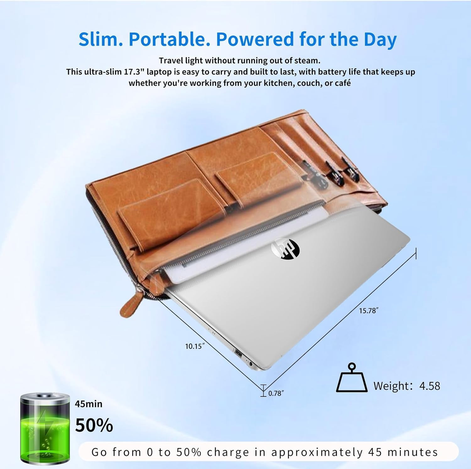 HP Flagship 17 Touchscreen Laptop Computer - 17.3" Anti-Glare HD+ Display, Windows 11 Pro, Copilot, AMD Ryzen 5 7430U (up to 4.3GHz), Wi-Fi 6, Numeric Keypad, 16GB RAM, 512GB SSD, AI Voice Recorder