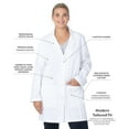 thumbnail image 4 of Landau Essentials Three-Pocket Lab Coat for Women: Modern Tailored Fit, Mid-Length, Button Closure 3600SC, 4 of 7